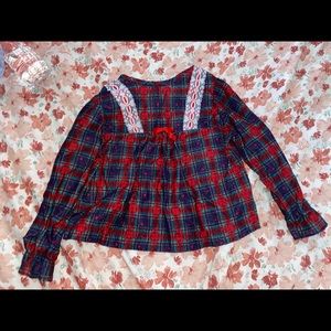 Girls plaid sleeping shirt